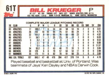 Bill Krueger  baseball card collectible - Main Image 2