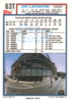 Jim Lefebvre  baseball card collectible - Main Image 2