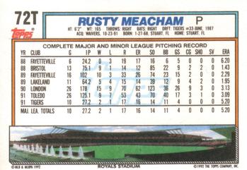Rusty Meacham  baseball card collectible - Main Image 2