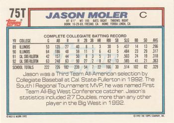 Jason Moler  baseball card collectible - Main Image 2