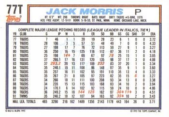 Jack Morris  baseball card collectible - Main Image 2