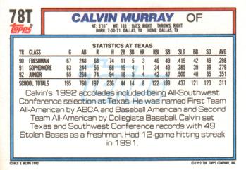 Calvin Murray  baseball card collectible - Main Image 2