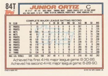 Junior Ortiz  baseball card collectible - Main Image 2