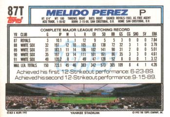 Melido Perez  baseball card collectible - Main Image 2