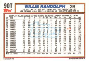 Willie Randolph  baseball card collectible - Main Image 2