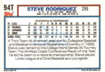 Steve Rodriguez  baseball card collectible - Main Image 2