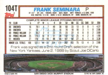 Frank Seminara  baseball card collectible - Main Image 2