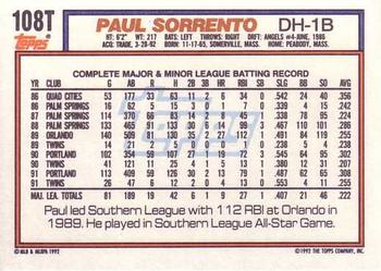 Paul Sorrento  baseball card collectible - Main Image 2