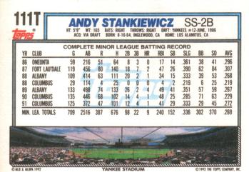 Andy Stankiewicz  baseball card collectible - Main Image 2