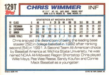 Chris Wimmer  baseball card collectible - Main Image 2