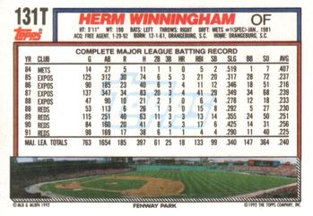 Herm Winningham  baseball card collectible - Main Image 2
