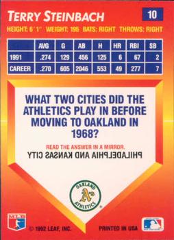 Terry Steinbach  baseball card collectible - Main Image 2