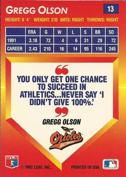 Gregg Olson  baseball card collectible - Main Image 2
