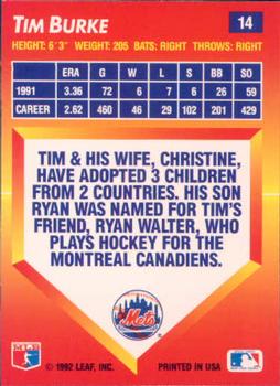 Tim Burke  baseball card collectible - Main Image 2