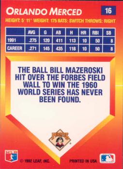 Orlando Merced  baseball card collectible - Main Image 2