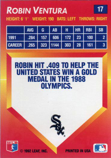 Robin Ventura  baseball card collectible - Main Image 2