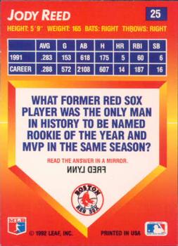 Jody Reed  baseball card collectible - Main Image 2