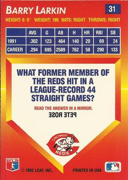 Barry Larkin  baseball card collectible - Main Image 2
