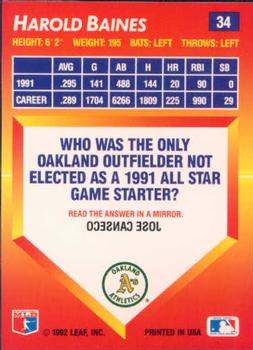 Harold Baines  baseball card collectible - Main Image 2