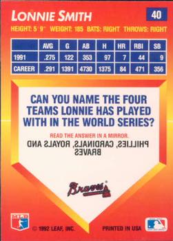 Lonnie Smith  baseball card collectible - Main Image 2