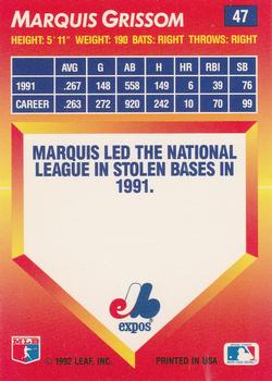 Marquis Grissom  baseball card collectible - Main Image 2