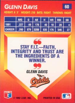 Glenn Davis  baseball card collectible - Main Image 2