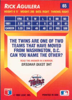 Rick Aguilera  baseball card collectible - Main Image 2