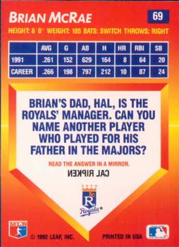 Brian McRae  baseball card collectible - Main Image 2
