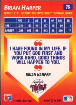 Brian Harper  baseball card collectible - Main Image 2