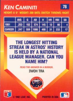 Ken Caminiti  baseball card collectible - Main Image 2