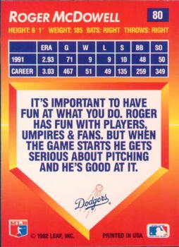 Roger McDowell  baseball card collectible - Main Image 2