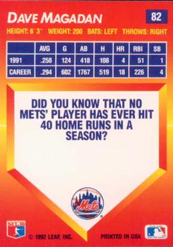 Dave Magadan  baseball card collectible - Main Image 2