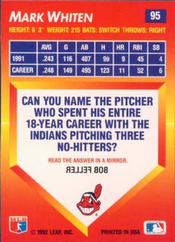 Mark Whiten  baseball card collectible - Main Image 2