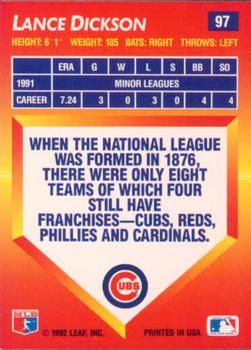 Lance Dickson  baseball card collectible - Main Image 2