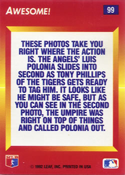 Luis Polonia / Tony Phillips  baseball card collectible - Main Image 2