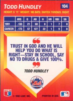 Todd Hundley  baseball card collectible - Main Image 2