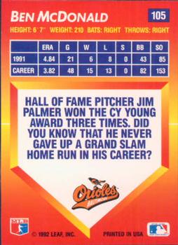 Ben McDonald  baseball card collectible - Main Image 2