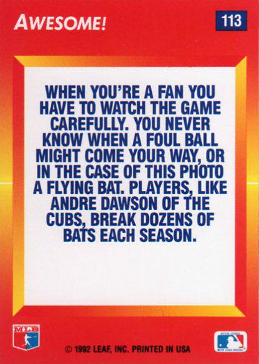 Andre Dawson  baseball card collectible - Main Image 2