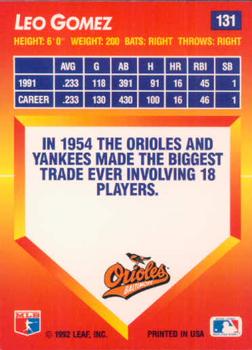 Leo Gomez  baseball card collectible - Main Image 2