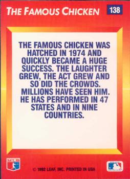 The Famous Chicken  baseball card collectible - Main Image 2