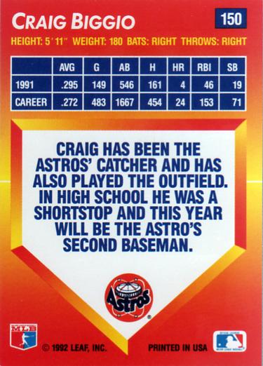 Craig Biggio  baseball card collectible - Main Image 2