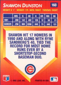Shawon Dunston  baseball card collectible - Main Image 2