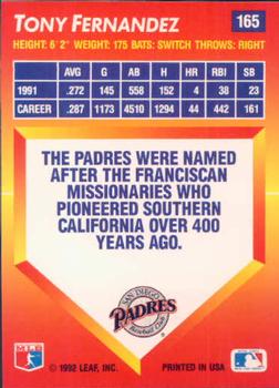 Tony Fernandez  baseball card collectible - Main Image 2