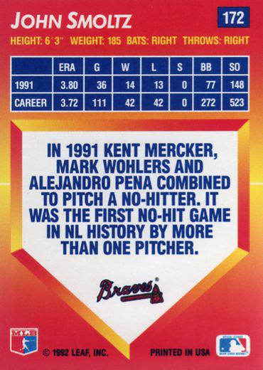 John Smoltz  baseball card collectible - Main Image 2