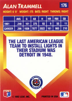 Alan Trammell  baseball card collectible - Main Image 2