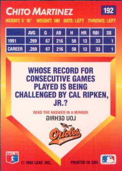 Chito Martinez  baseball card collectible - Main Image 2