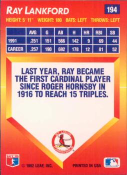 Ray Lankford  baseball card collectible - Main Image 2