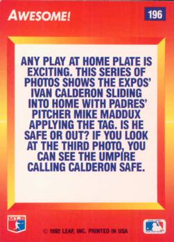 Ivan Calderon / Mike Maddux  baseball card collectible - Main Image 2