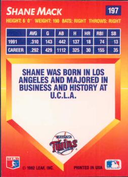 Shane Mack  baseball card collectible - Main Image 2
