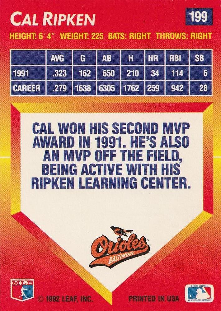 Cal Ripken  baseball card collectible - Main Image 2